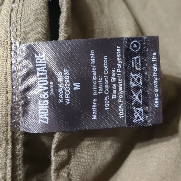 Zadig & Voltaire Kayak Bis jacket Military Green Skull Guitar Patch Women Sz M - Picture 10 of 12